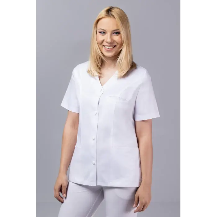 Bluza cu Anchior, Alba - Uniforma Medicala