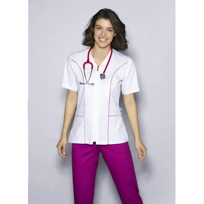Bluza ZIP Confort cu insertie - Cotton Stretch - Uniforma Medicala Premium