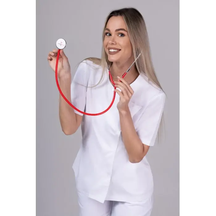 Bluza Asimetrica, Alba - Uniforma Medicala
