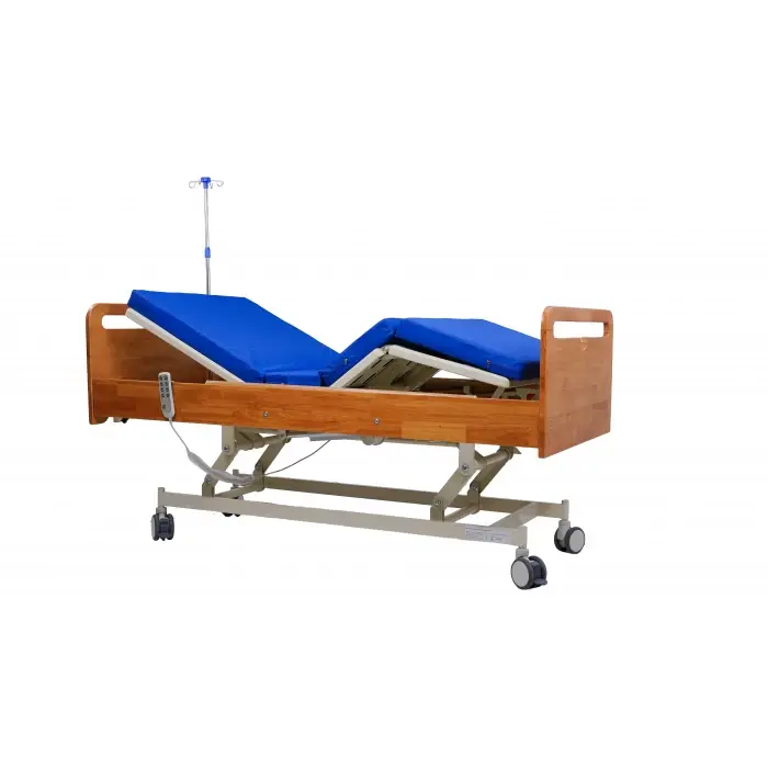 Pat medical cu saltea inclusa, actionat electric, 3 sectiuni ajustabile