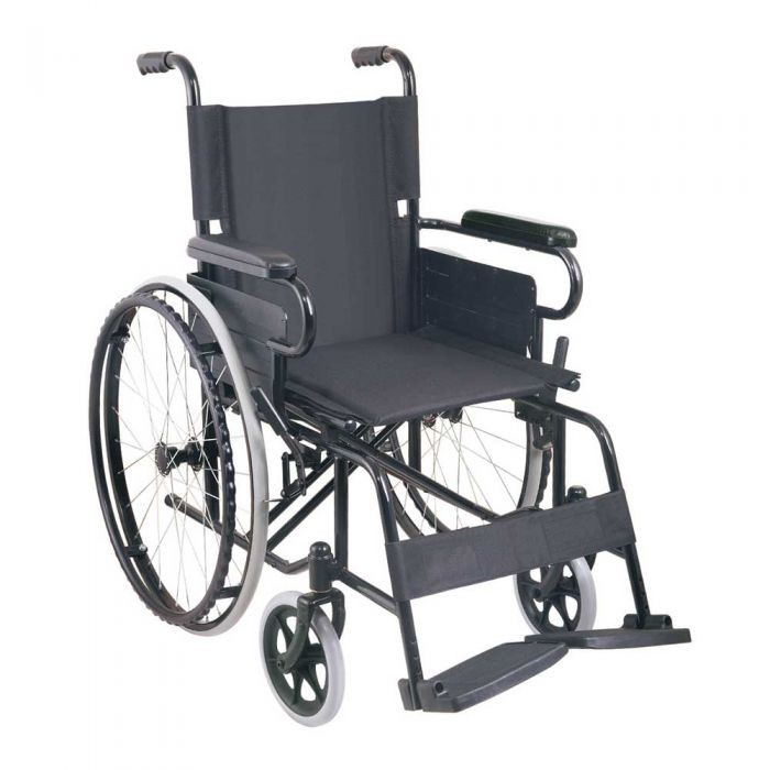 Fotoliu rulant din otel cu sustinere gambe FS868 + CADOU Baston reglabil din aluminiu cu snur – FS948